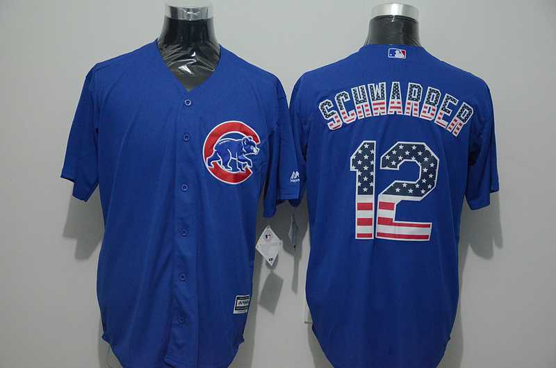 Chicago Cubs #12 Kyle Schwarber Blue USA Flag Fashion Stitched MLB Jersey,We sell and wholesale Chicago Cubs #12 Kyle Schwarber Blue USA Flag Fashion Stitched MLB Jersey on line form chian!